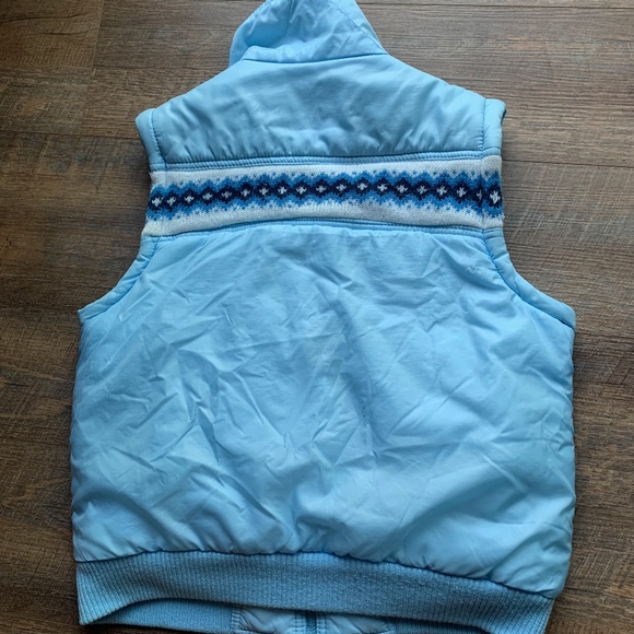 VINTAGE Changing Scene Womens Blue Zip Off Sleeves Jacket Coat Vest Size L - Picture 7 of 10